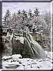 Ludlowville Falls (Salmon Creek falls) photographed in winter.