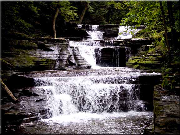 One of the many lovely waterfalls in Buttermilk Falls State Park.