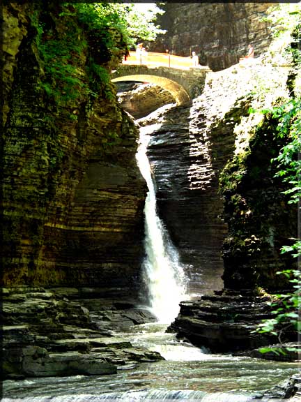 One of the many impresive waterfalls in Watkins Glen State Park