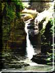 A photograph of Cascade Falls,one of the waterfalls in Watkins Glen State Park.