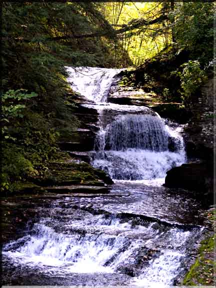 The uppermost waterfall in Robert Treman State Park.