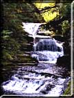 The waterfall above the old mill at Robert Treman State park.