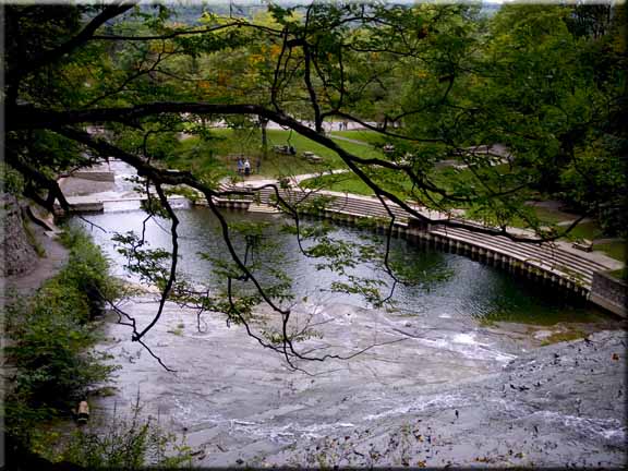 Overlooking the pool at Buttermilk Falls, Ithaca, New York.
