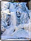Photo of Ithaca falls in winter ice.