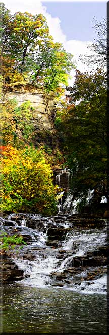Cascadilla Gorge Panorama taken in the fall.