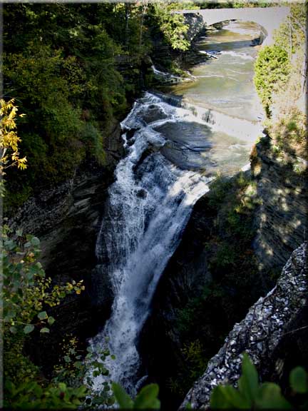 This waterfall is higher up than the best known one, but though not as tall, it can be seen from above.