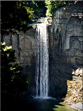 Sunlight on Taughannock Falls on Mid Summer's Day.