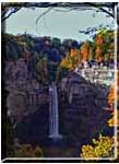 Taughannock Falls in warm autumn light.